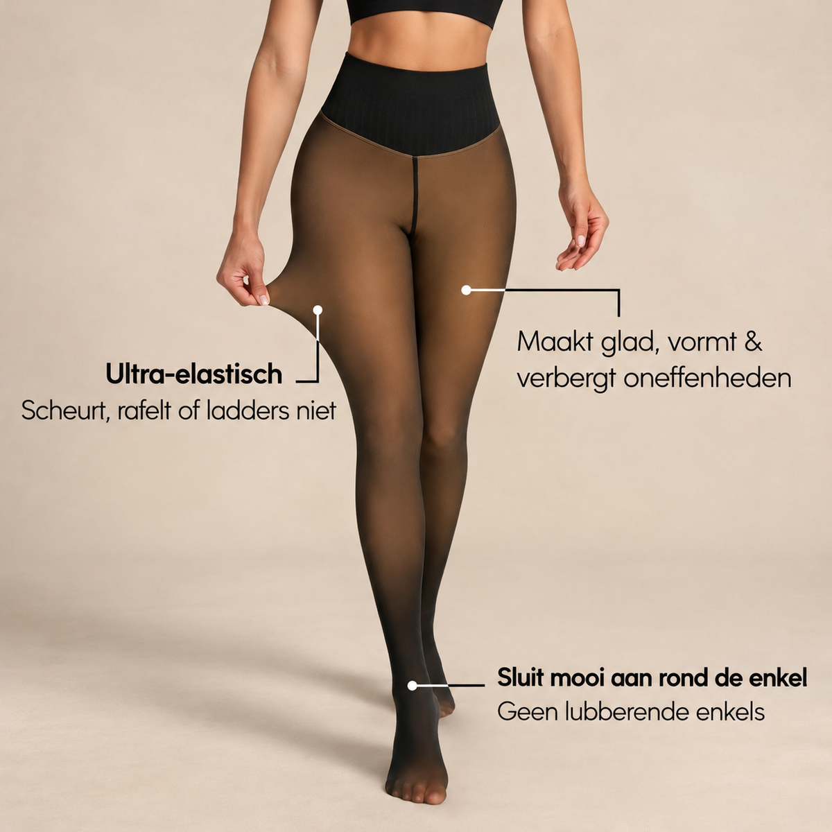 Warme Panty met Doorschijnend Effect