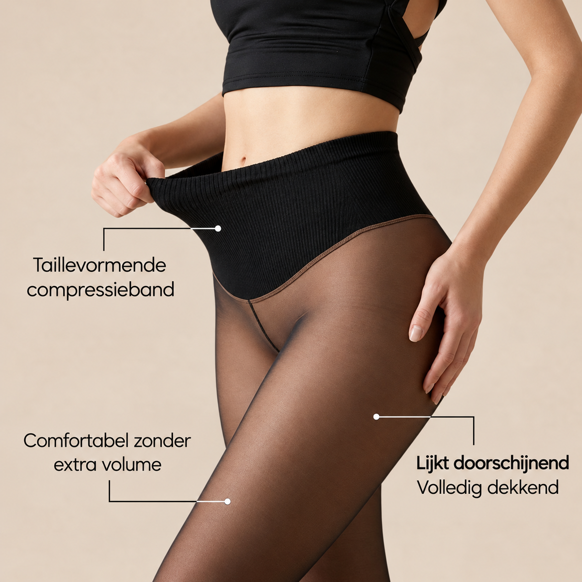 Warme Panty met Doorschijnend Effect