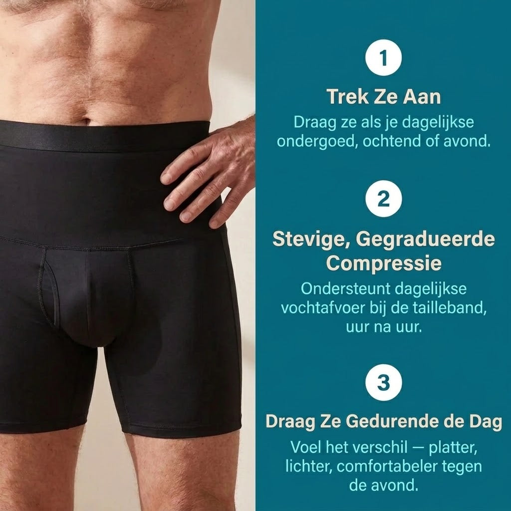 Mannen dragen deze lymfatische boxershorts om opgehoopt vocht binnen 48 uur af te voeren